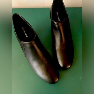David Tate black leather upper heeled booties - size 10 SS